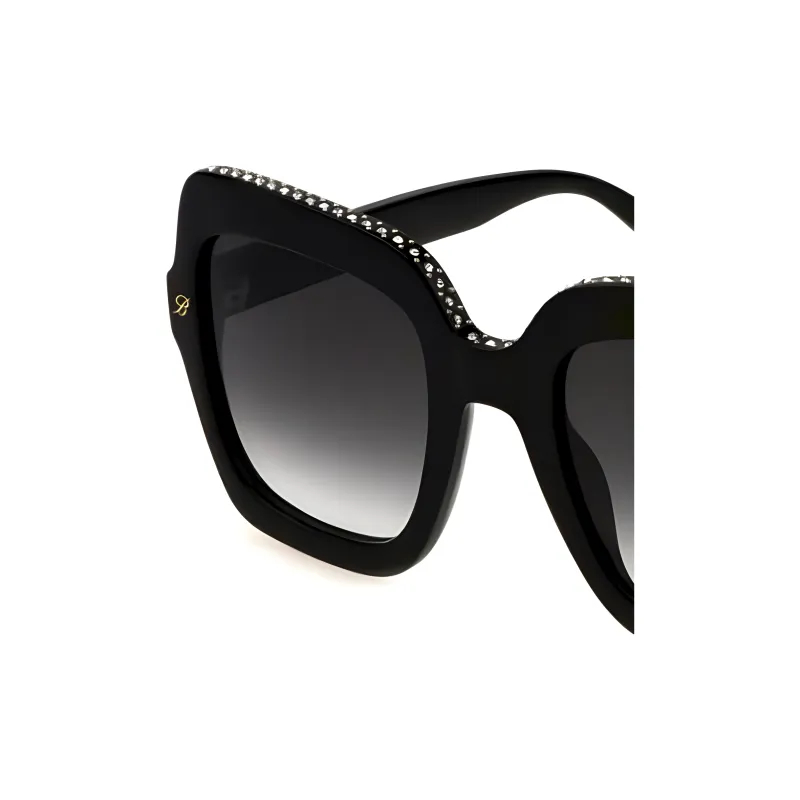 Blumarine Plastic Square Sunglasses Women's Black-1