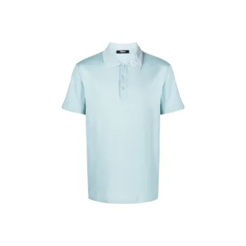 VERSACE Logo embroidered Cotton Polo Shirt