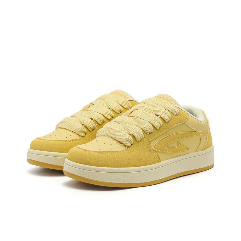 DEERWAY Height Increasing Lightweight Breathable Low Top Casual Shoes Women's Lemon-1