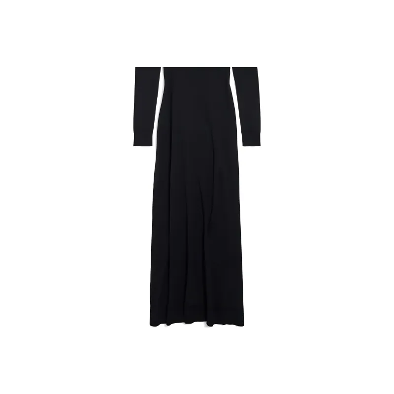 Balenciaga Long Sleeved Dress Regular Fit Women's Black-4