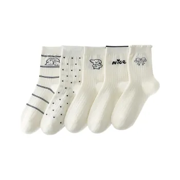 Top Melon Mid Calf Socks Women's 5 Pack