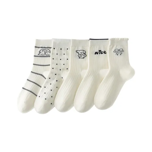 Top Melon Mid Calf Socks Women's 5 Pack