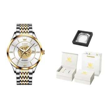 OLEVS Mechanical Movement Stainless Steel Watchband Watch Men's Watches White Dial