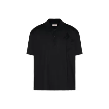 Valentino Button Detailed Straight Hem Polo Shirt
