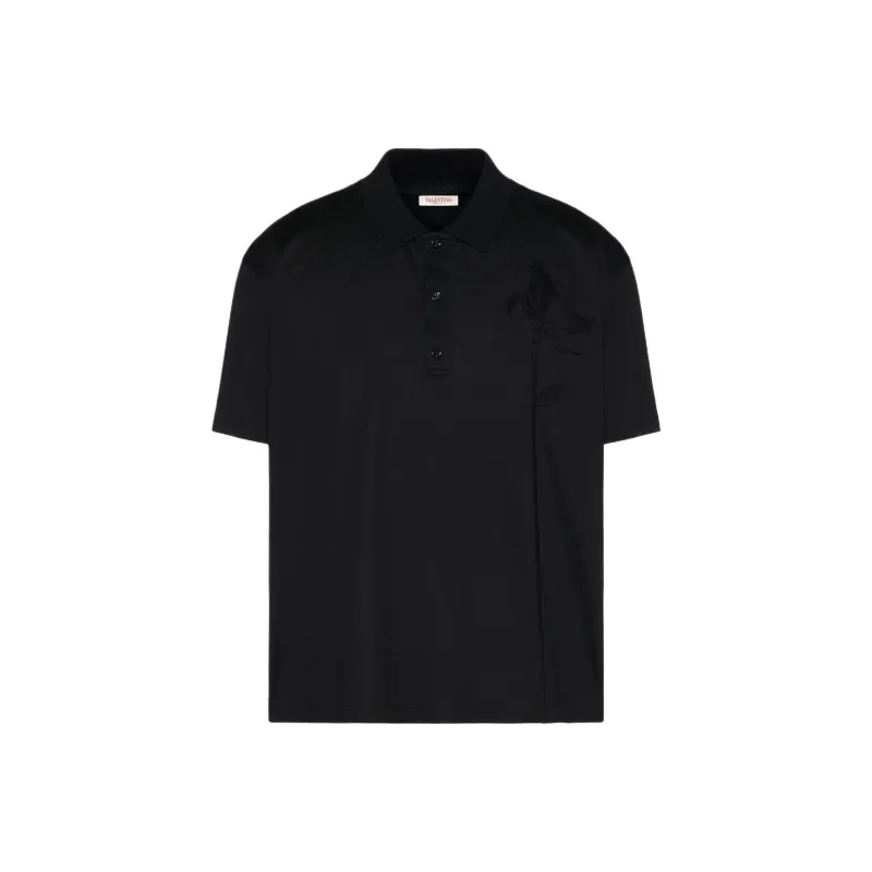 Valentino Button Detailed Straight Hem Polo Shirt-0