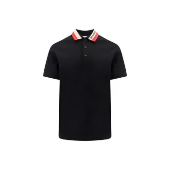 Burberry Logo Intarsia Knit Short Sleeved Polo Shirt