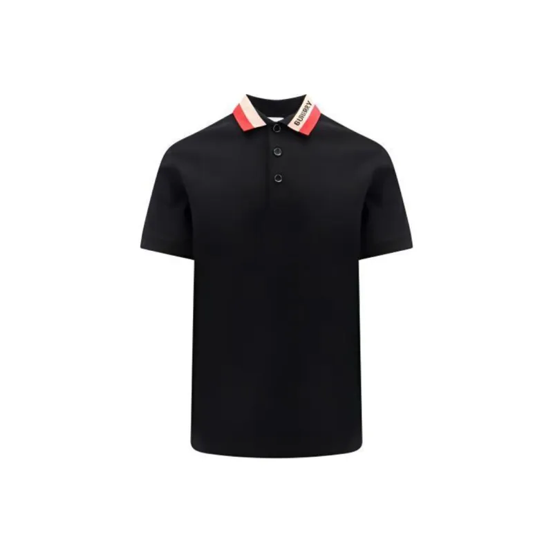 Burberry Logo Intarsia Knit Short Sleeved Polo Shirt-0