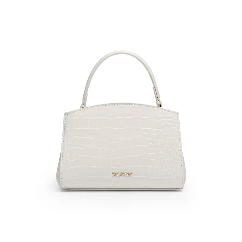 Mulinsen Crocodile Pattern Kelly Bag PU Handbag Trumpets Women's Multicolor-3