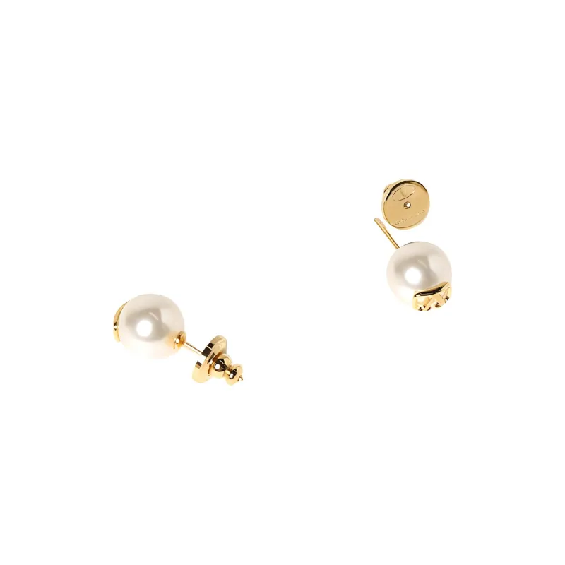 Valentino Pearl Earrings Men's Gold-2