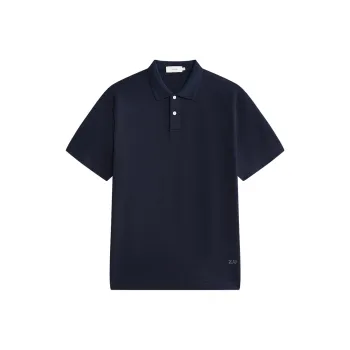 ZIOZIA x TONGQINNANZHUANG Summer Polo Shirt Men's Navy Blue