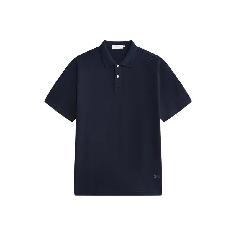 ZIOZIA x TONGQINNANZHUANG Summer Polo Shirt Men's Navy Blue-0