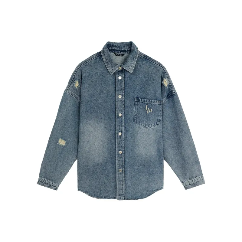 LUJIAMEN Shirt Unisex Gray Blue-0