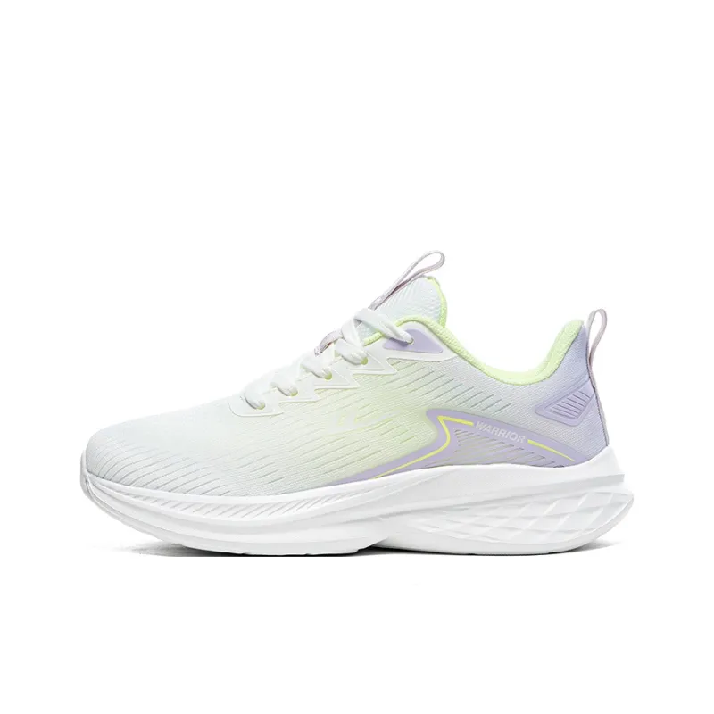 Warrior Anti-Slip And Wear-Resistant Rebound Low-Top Casual Running Shoes Women's White Purple-0
