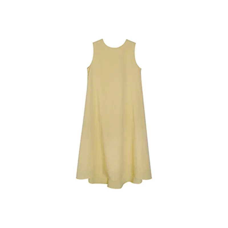 Ning Cai Yuer Sleeveless Dress Women's Yellow-1