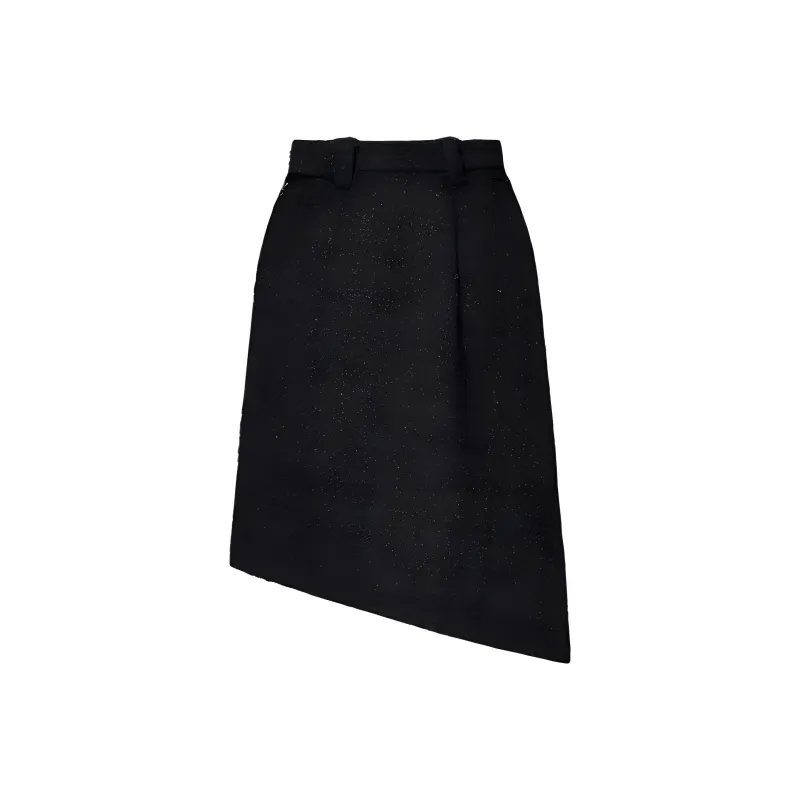 LOUIS VUITTON Asymmetrical Tweed Skirt-1