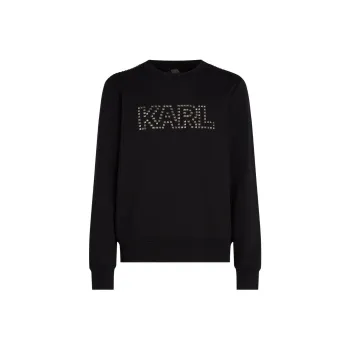 KARL LAGERFELD Stud-embellished Crew-neck Sweatshirt