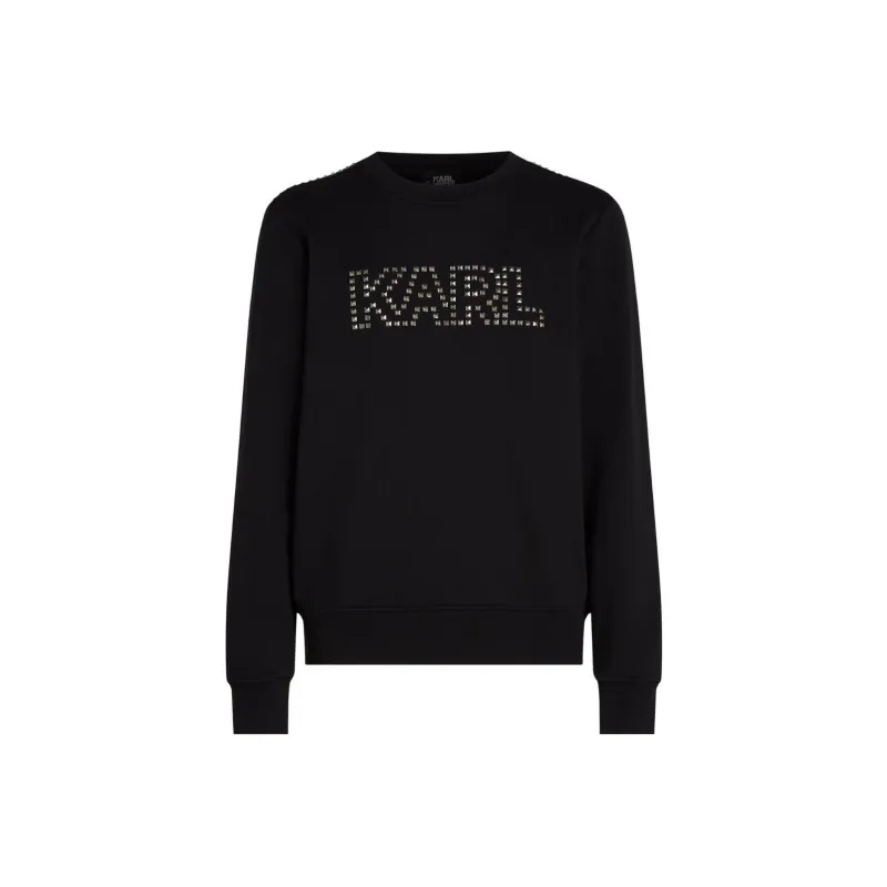 KARL LAGERFELD Stud-embellished Crew-neck Sweatshirt-0