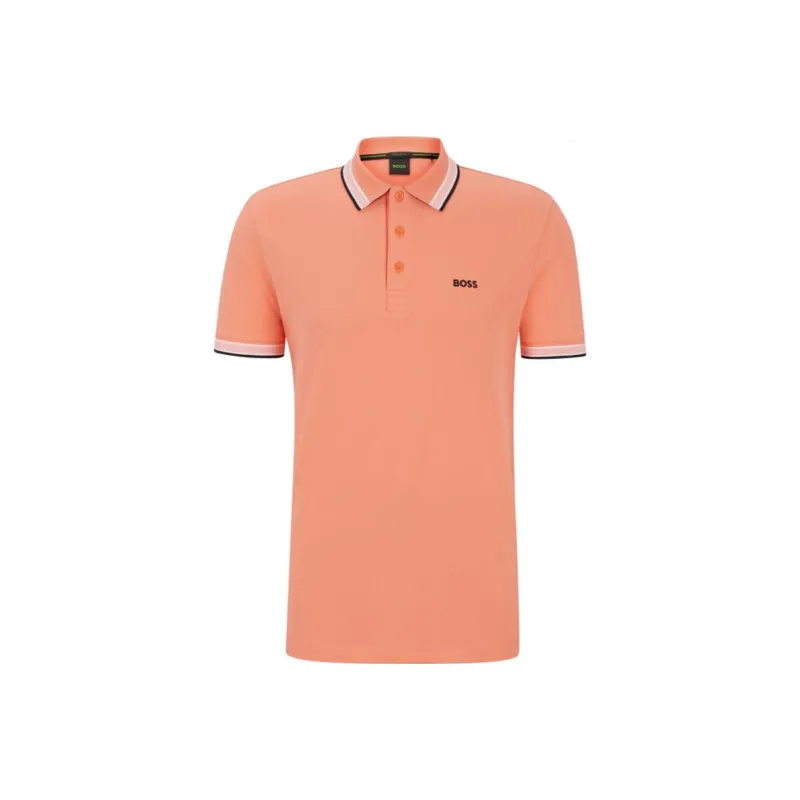 HUGO BOSS Logo embroidered Piqué Polo Shirt-0