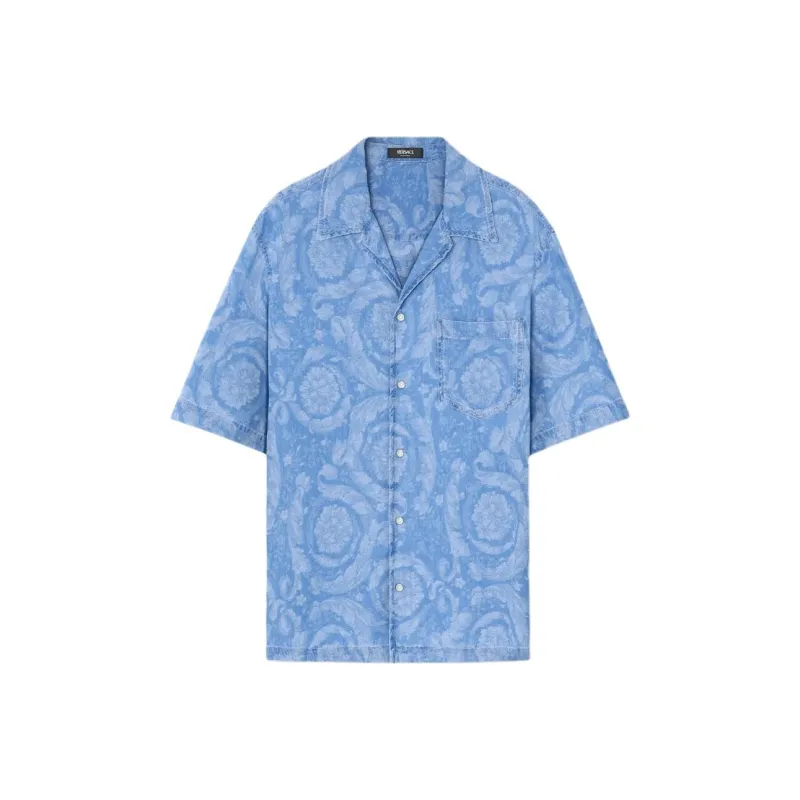 VERSACE All Over Denim Shirt-0