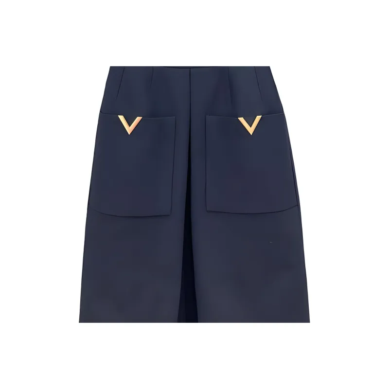 Valentino SS24 Short Sleeved Dresses Women's Navy-4