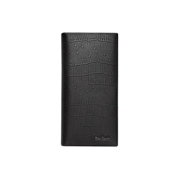 PIERRE CARDIN Top Grain Cow Leather Wallet Men's Black