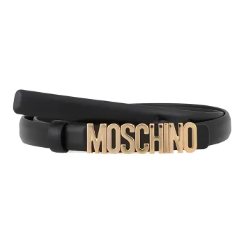 MOSCHINO Logo Plaque Buckle Belt