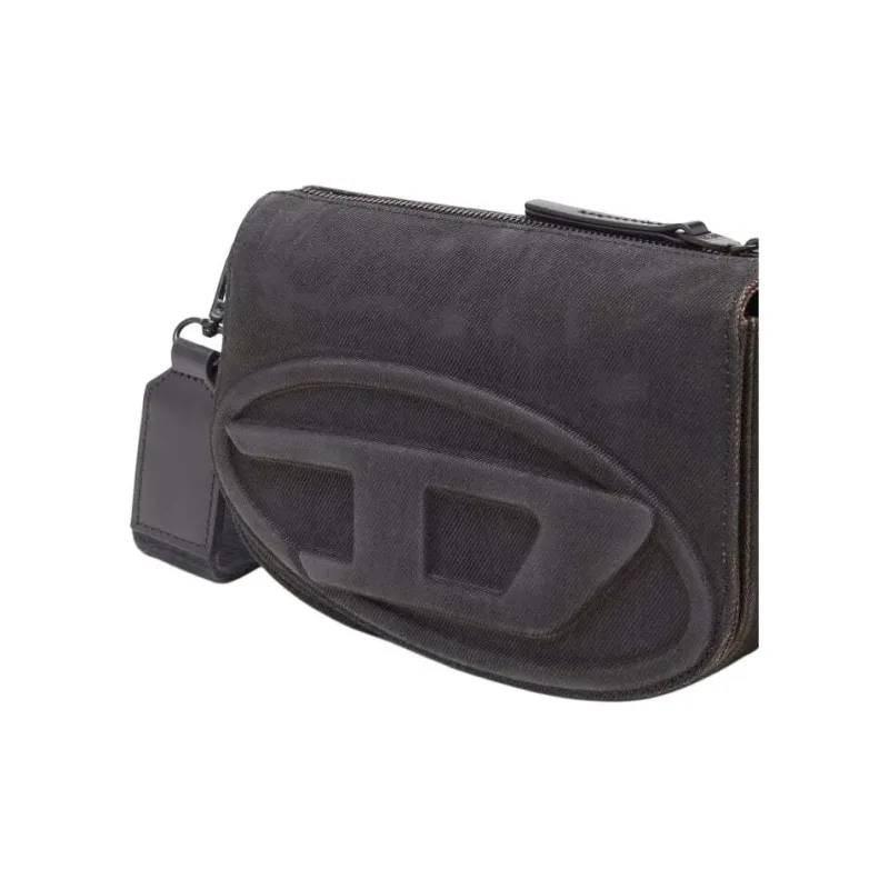 DIESEL Cotton Camera Bag, Shoulder Bag Unisex Black-1