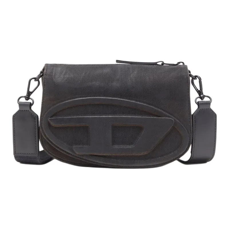 DIESEL Cotton Camera Bag, Shoulder Bag Unisex Black-0