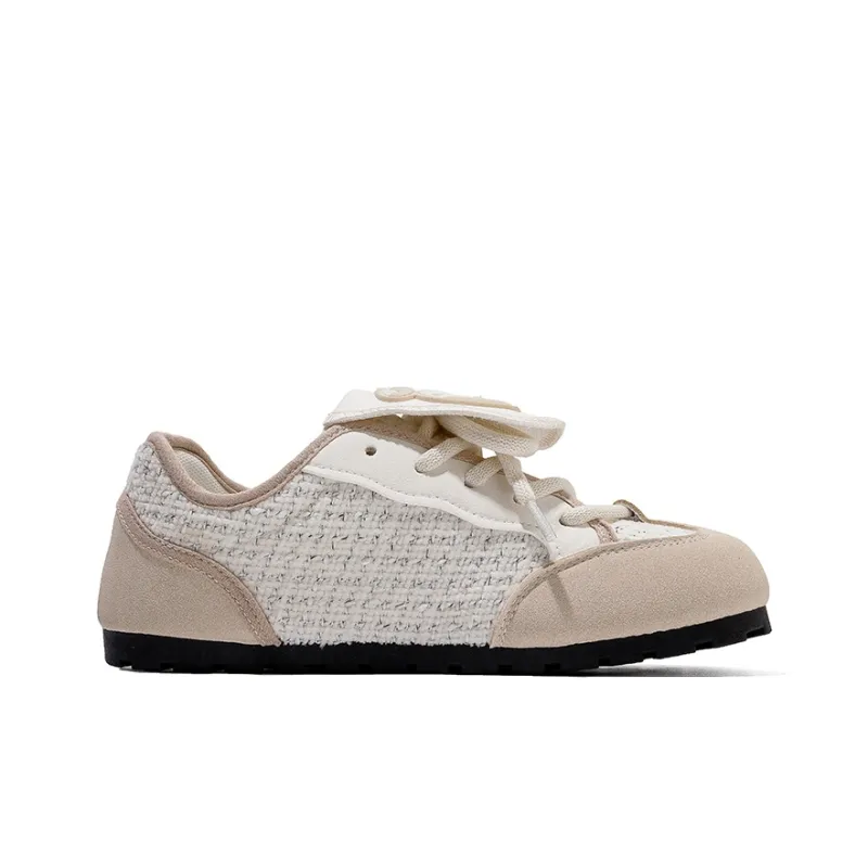 ΛOLUNKΛ Canvas Shoes Women's Low Top Beige/Black/Yellow-1