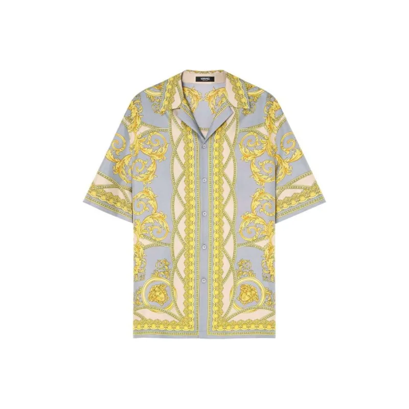 VERSACE Baroque Pattern Printed Short Sleeved Shirt-0