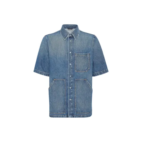 FENDI Short Sleeved Buttoned Denim Shirt