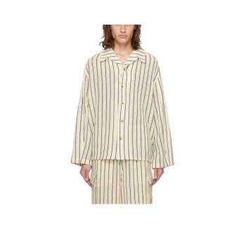 Le 17 Septembre SS24 Striped Shirt Shirt Men's Gray White Blue