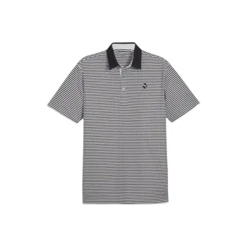 PUMA Pure Stripe Men's Golf Polo Shirt Men's Black White
