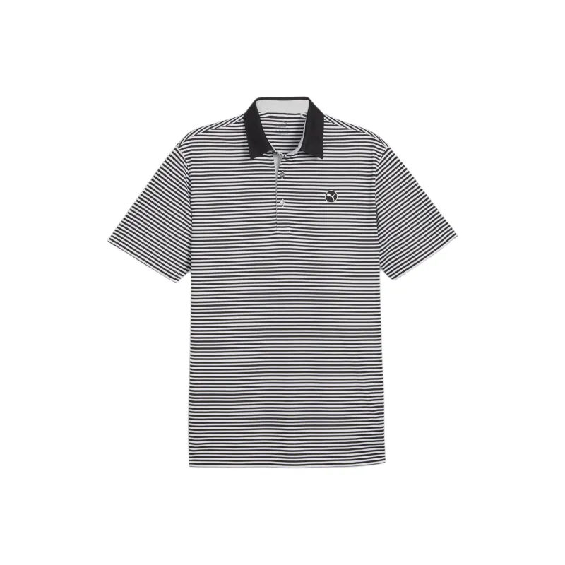 PUMA Pure Stripe Men's Golf Polo Shirt Men's Black White-0