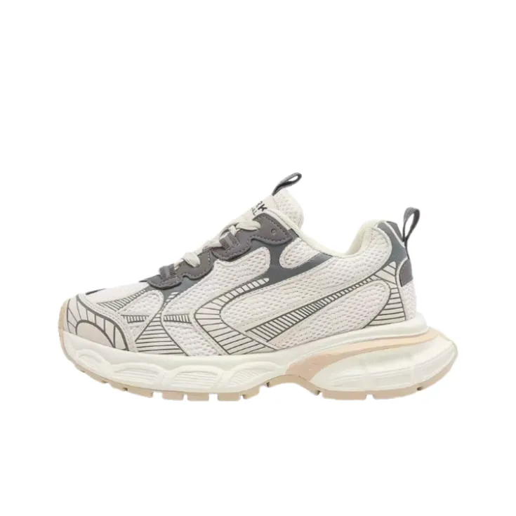 Alxnan Slip Resistant Low Top Chunky Sneakers Women's Cream-0