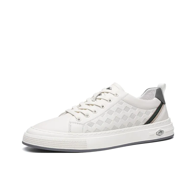 HD Slip Resistant, Waterproof, Abrasion Resistant, Breathable, Moisture Wicking Low Top Skateboard Shoes Men's White-2