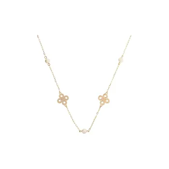 TORY BURCH Logo Plaque Chained Necklace