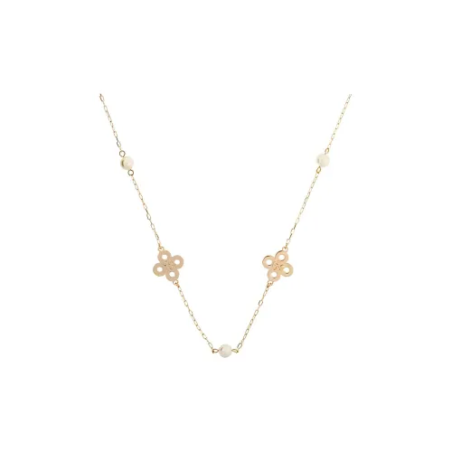 TORY BURCH Logo Plaque Chained Necklace