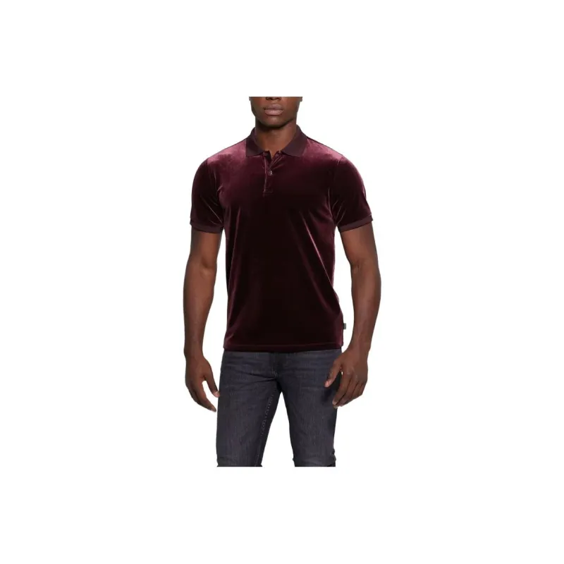 GUESS Rio Liquid Velvet Polo Polo Shirt Men's Red-0