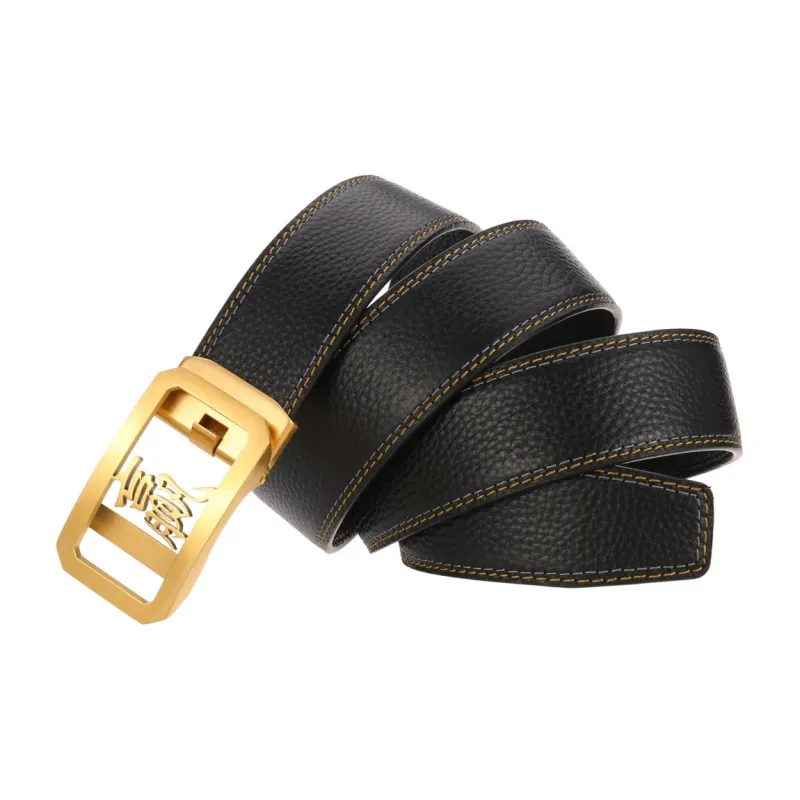JONNY MOORE Top Grain Cow Leather Belts Men's 3.5cm-2