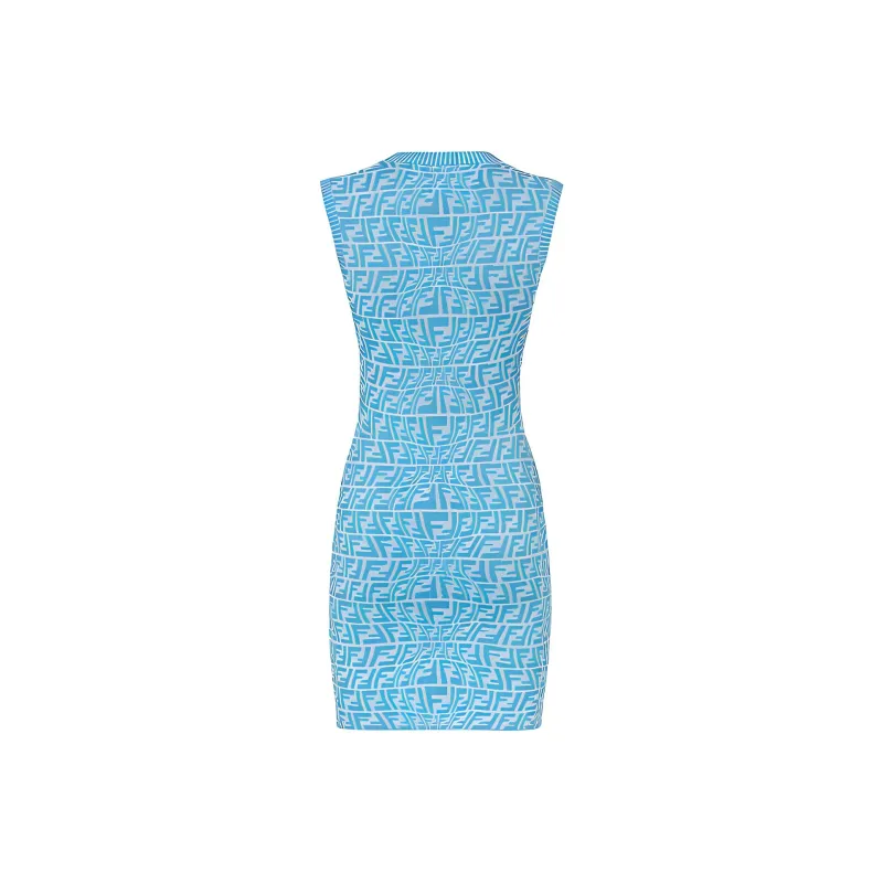 FENDI Sleeveless Dress Women's Light Blue-1
