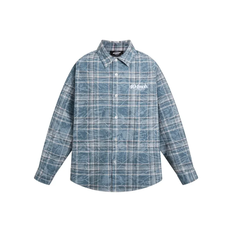 404MOB GANG Shirt Unisex Washed Blue-0