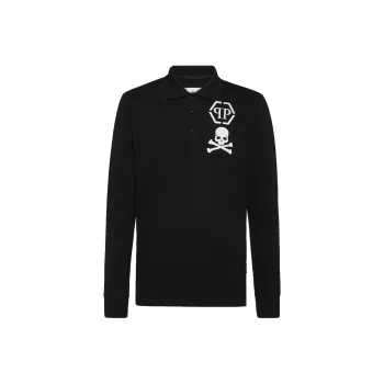 PHILIPP PLEIN Skull print Cotton Polo Shirt