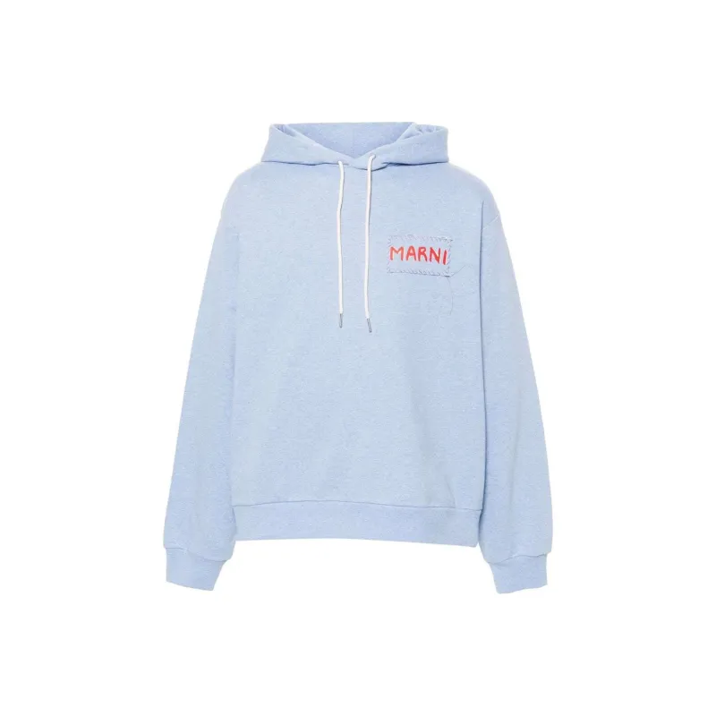 MARNI Logo Printed Drawstring Hoodie-0