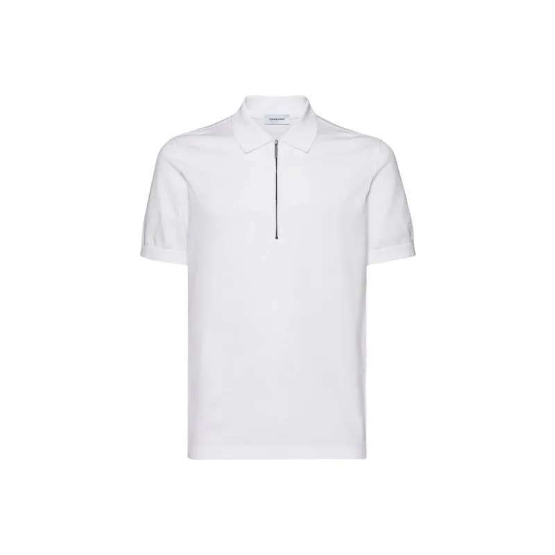 Ferragamo Half zip Cotton Polo Shirt-0