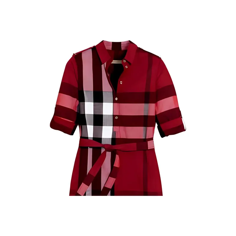 Burberry Short Sleeved Dresses Women's Red-1