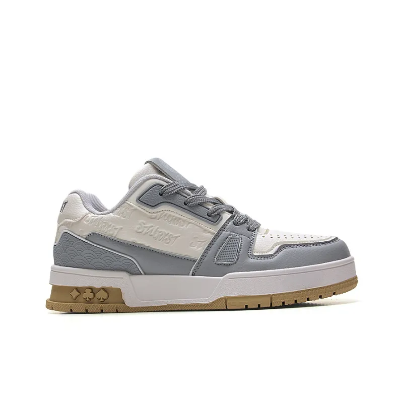 STUR YSN Wear resistant And Lightweight Low Top Skateboard Shoes Unisex Greige-2