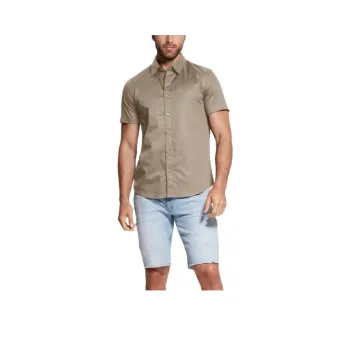 GUESS Shirts Men Beige Yellow