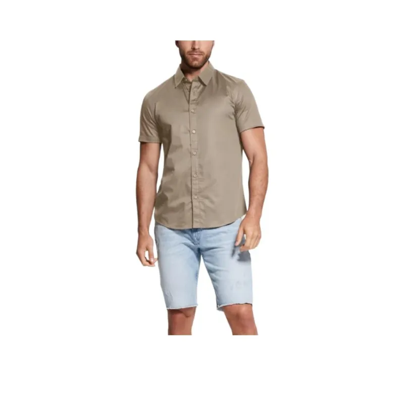 GUESS Shirts Men Beige Yellow-0