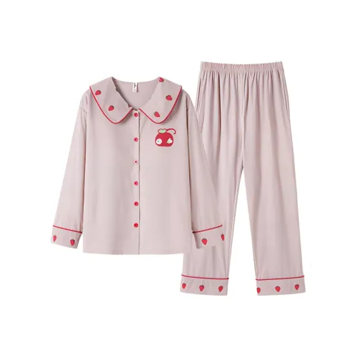 ZAO FU NIAO Pajama Set Women's Cherry Pink